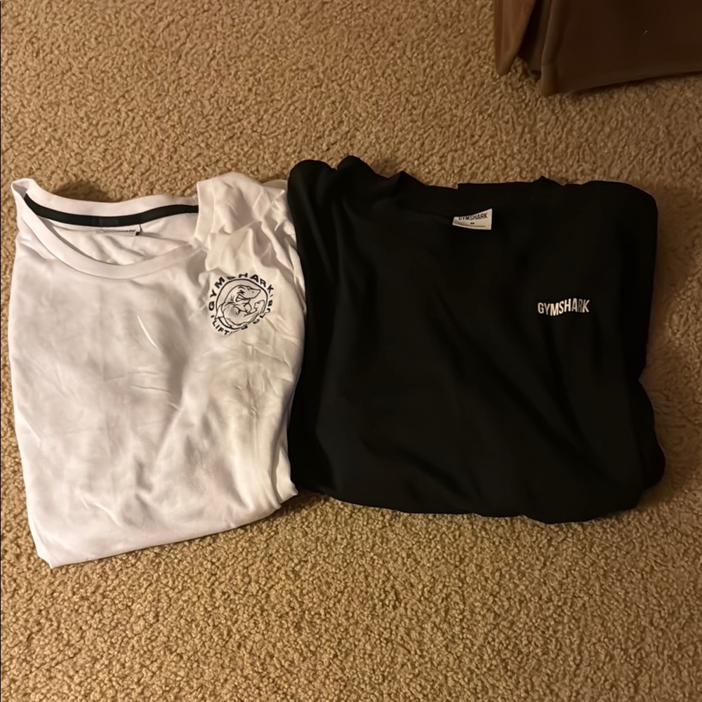 Gymshark Black long sleeve and White Graphic Tee